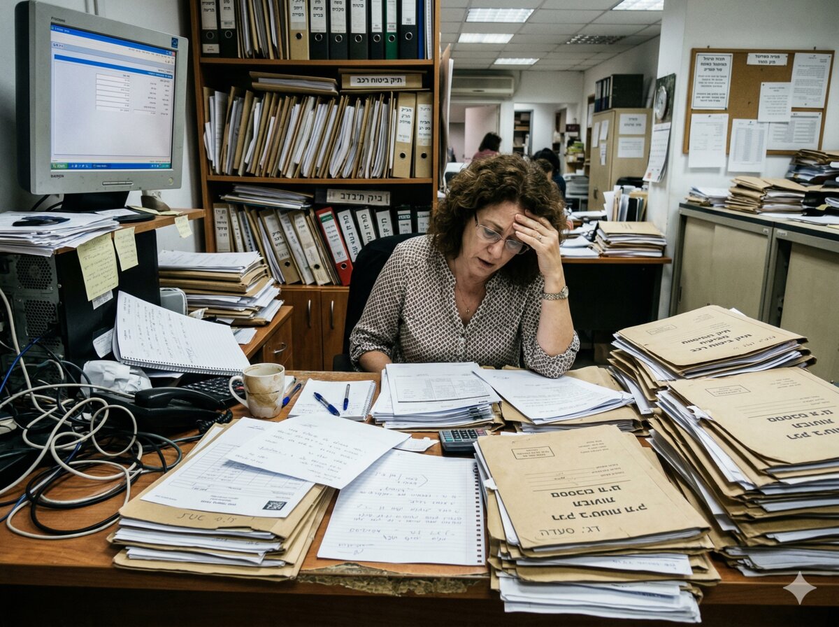 תהליך ידני - עבודה ידנית עם ניירות וטפסים